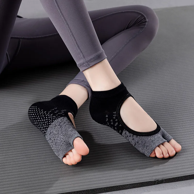 

Toeless Non Slip Women Socks for Yoga Barre Pilates Fitness Gym Sports Anti Slip Dance Socks Woman Dance Sports Socks