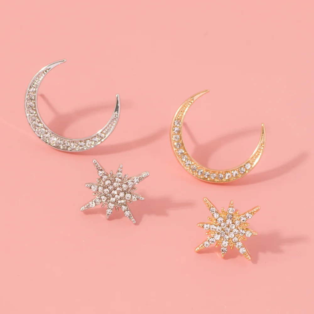 

Small and DelicateTrend Ladies Prom Dangling Earrings Zircon Star Moon Drop Earrings for Women Jewelry Drop Earrings