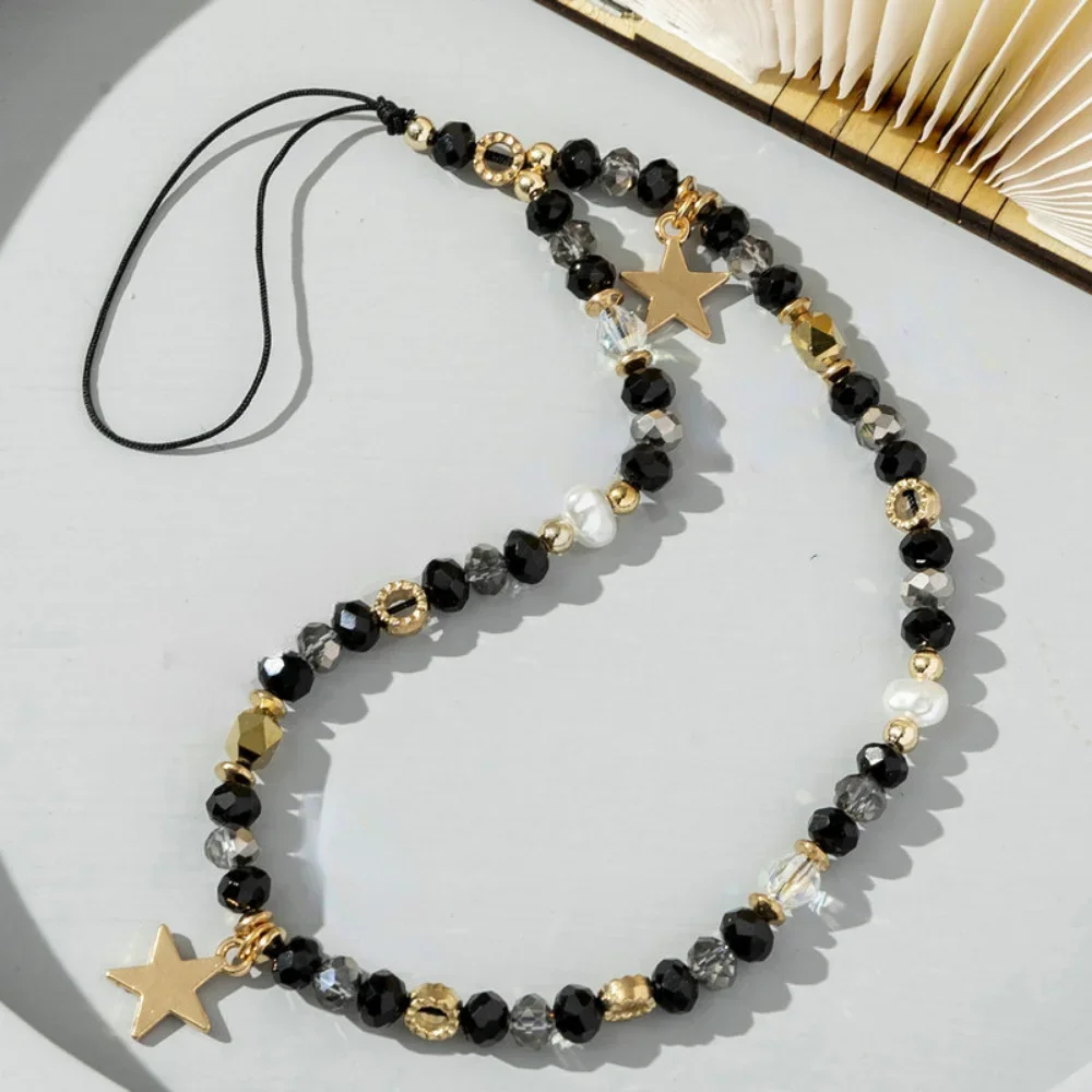 Акриловый Кулон С Пятиконечной Звездой И Бусинами Цепочка Для Телефона Модный