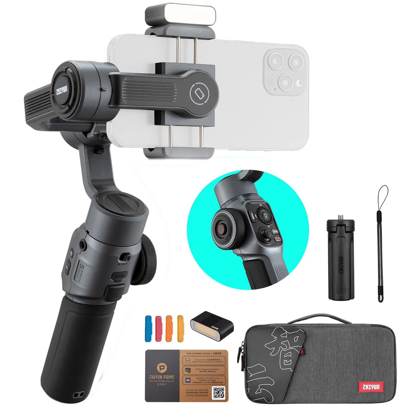Официальные 3-осевые ручные стабилизаторы Zhiyun Smooth 5 для смартфонов iPhone 13 12 11 X XS 8 7