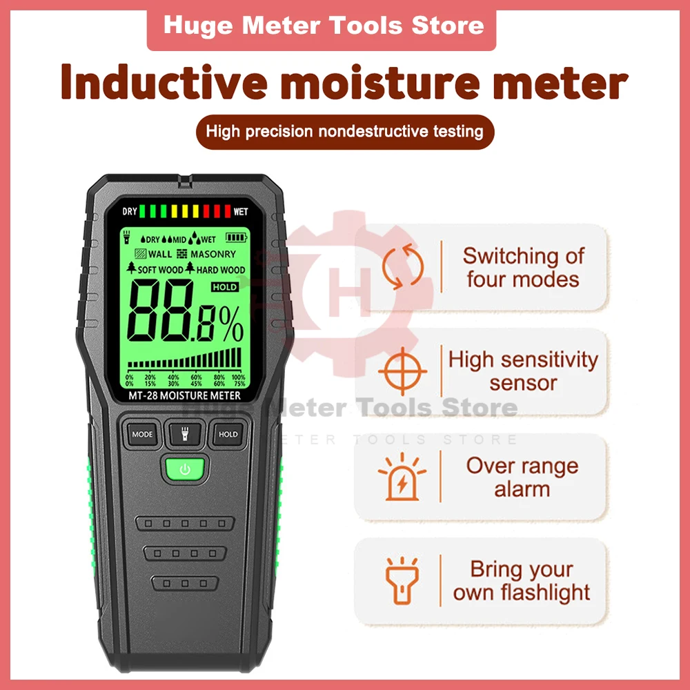 

Full Angle Non-contact Wood Moisture Meter Digital Environmental Humidity Detection Wood Humidity Tester Timber Damp Detector