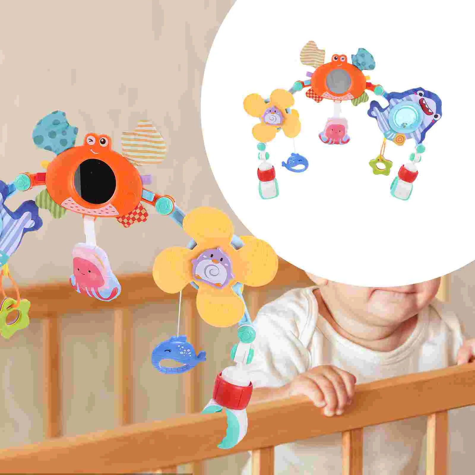 

Infant Products Puzzle Toys Baby Crib Bed Arch Hanging Bell Rattles Pram Plastic Plaything Stroller