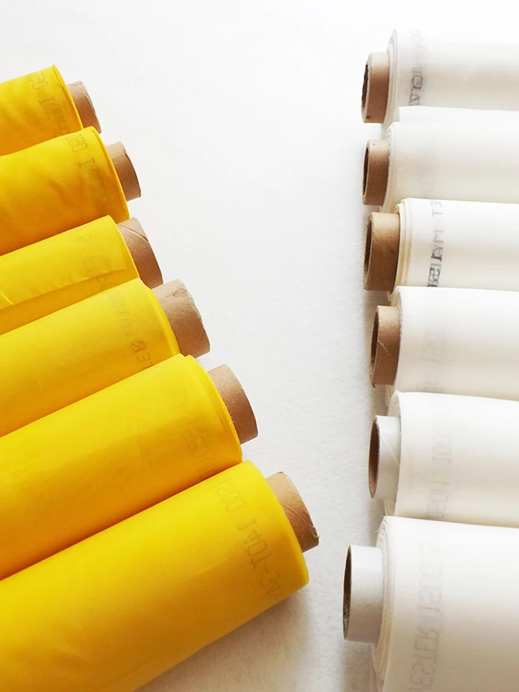 Сетка для шелкографии из полиэстера белая/желтая 165 т 27 мкм 20/50 м ширина