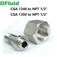 ss316l cga1340cga1350 cylinder valve connection h2he iso tank high pressure fitting to npt12m tube stainless steel