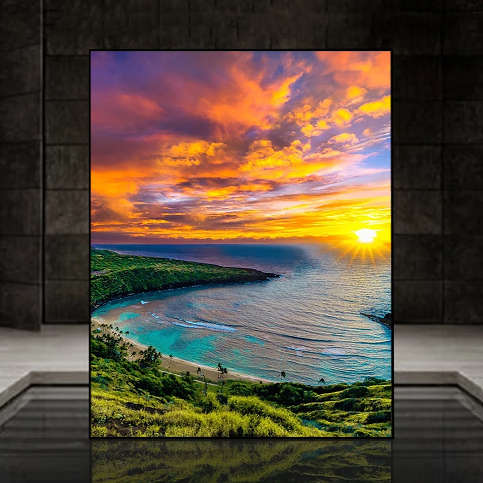 

Sunset Scenery Diy Diamond Painting New Collection Lake Landscape Embroidery Diamond Art Embroidery Cross Stitch Kit Home Decor