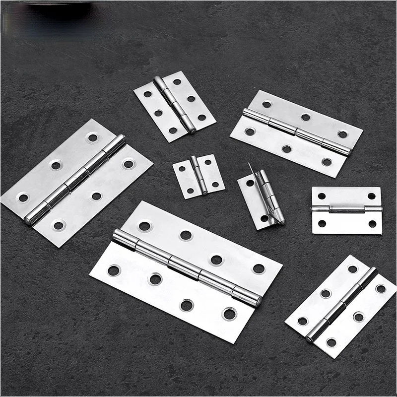 

2 Pcs Stainless Steel Flat Hinge for Cabinets Doors Windows Wood Boxes 1 inch 1.5 inch 2inch 2.5 inch 3inch 4inch Mini Hinges