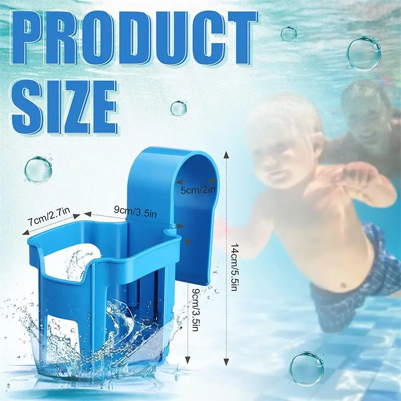 

Plastic Water Cup Hanging Holder Container Hook for Above Swimming Pool Side Beverage Drinks Beer Storage Shelf Swimming Pool
