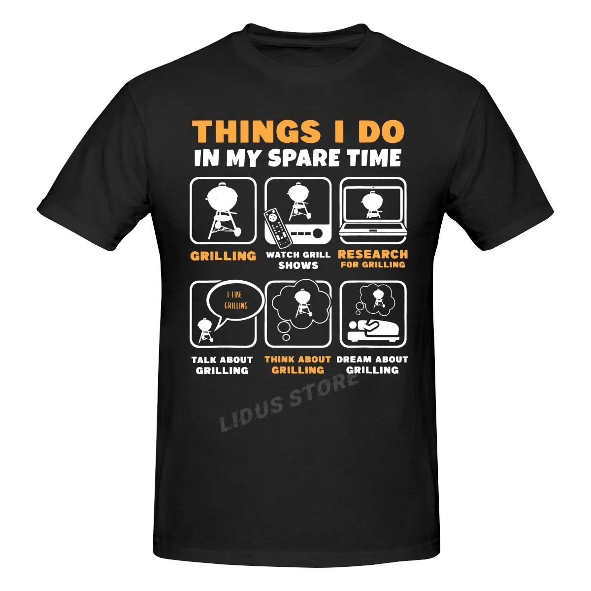 

Funny Barbecue Grilling Party Things I Do In My Spare Time BBQ T Shirts Graphic Streetwear Short Sleeve Birthday Gifts T-shirt
