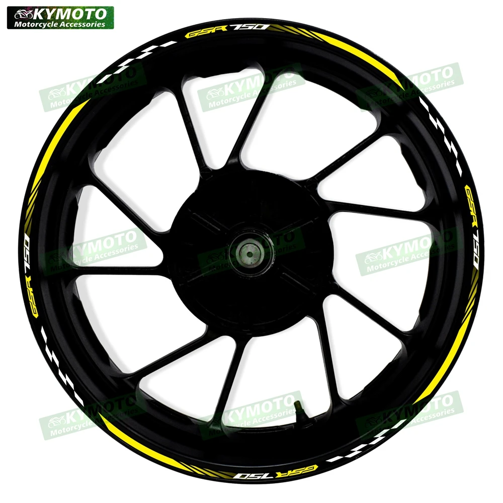 

Для мотоцикла GSR750 GSR 750 17-дюймовые наклейки на передние и задние колеса, украшения, водонепроницаемые светоотражающие наклейки на обод
