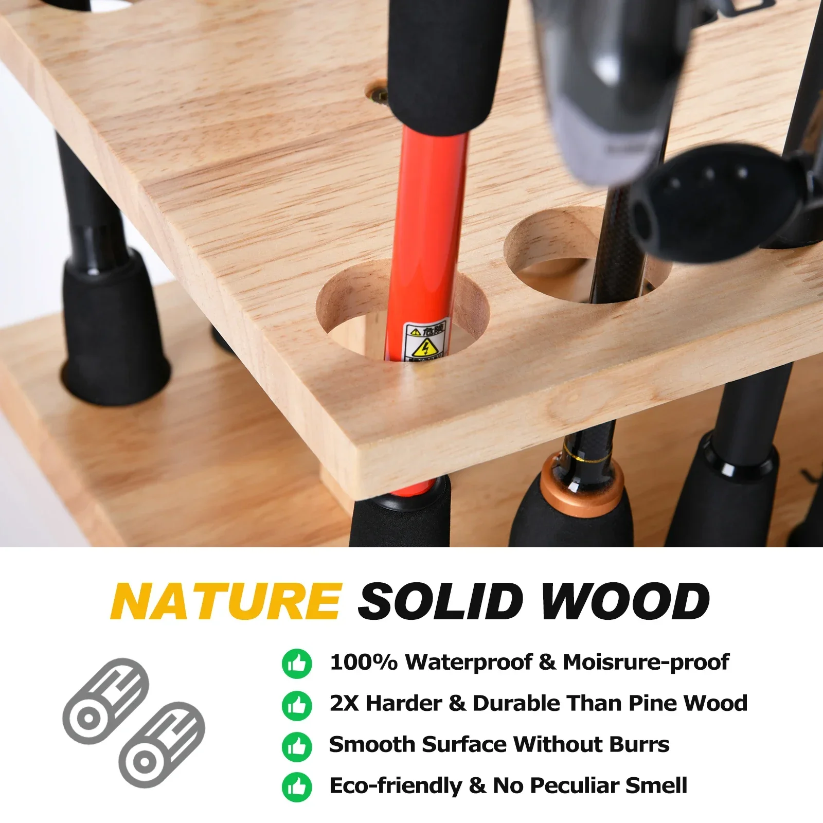 Квадратный держатель для удочки Goture с 16 отверстиями вертикальный инструмент