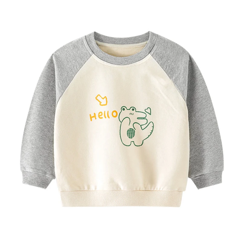 

Baywell Cute Cartoon Print Boys Sweatshirts Toddler Girls Pullover Tops Children's Clothes Long Sleeve Spring Autumn Shirts