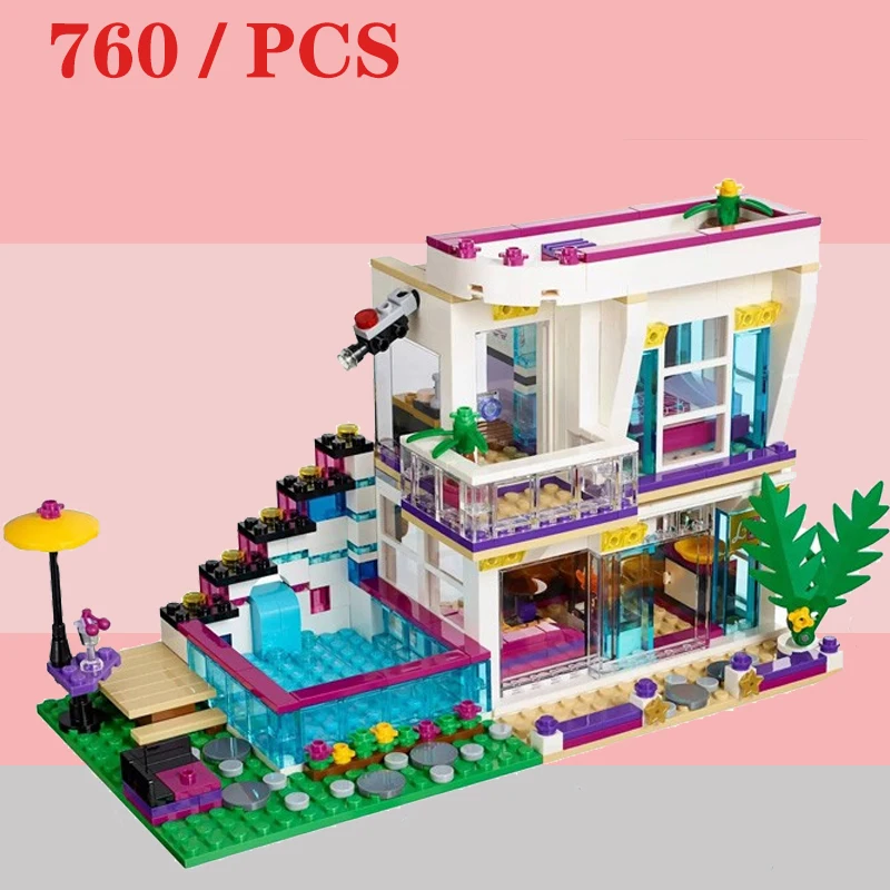 

NEW 760pcs Pop Star House Compatible 41135 Building Block Livi Friends For Girls Figures Bricks Educational Toys Kid Christmas