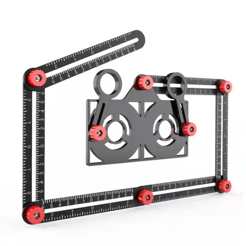 

12/9/6 Folding Aluminium Alloy Angle Ruler Finder Measuring Ruler Perforated Mold Template Tool Locator Drill Guide Tile Hole