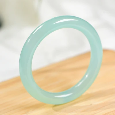 

zheru jewelry natural light green agate chalcedony 54mm-64mm bracelet elegant princess jewelry best gift