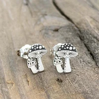 2022 vintage cute mushroom stud earrings for women accessories statement jewelry accessories party girl gift