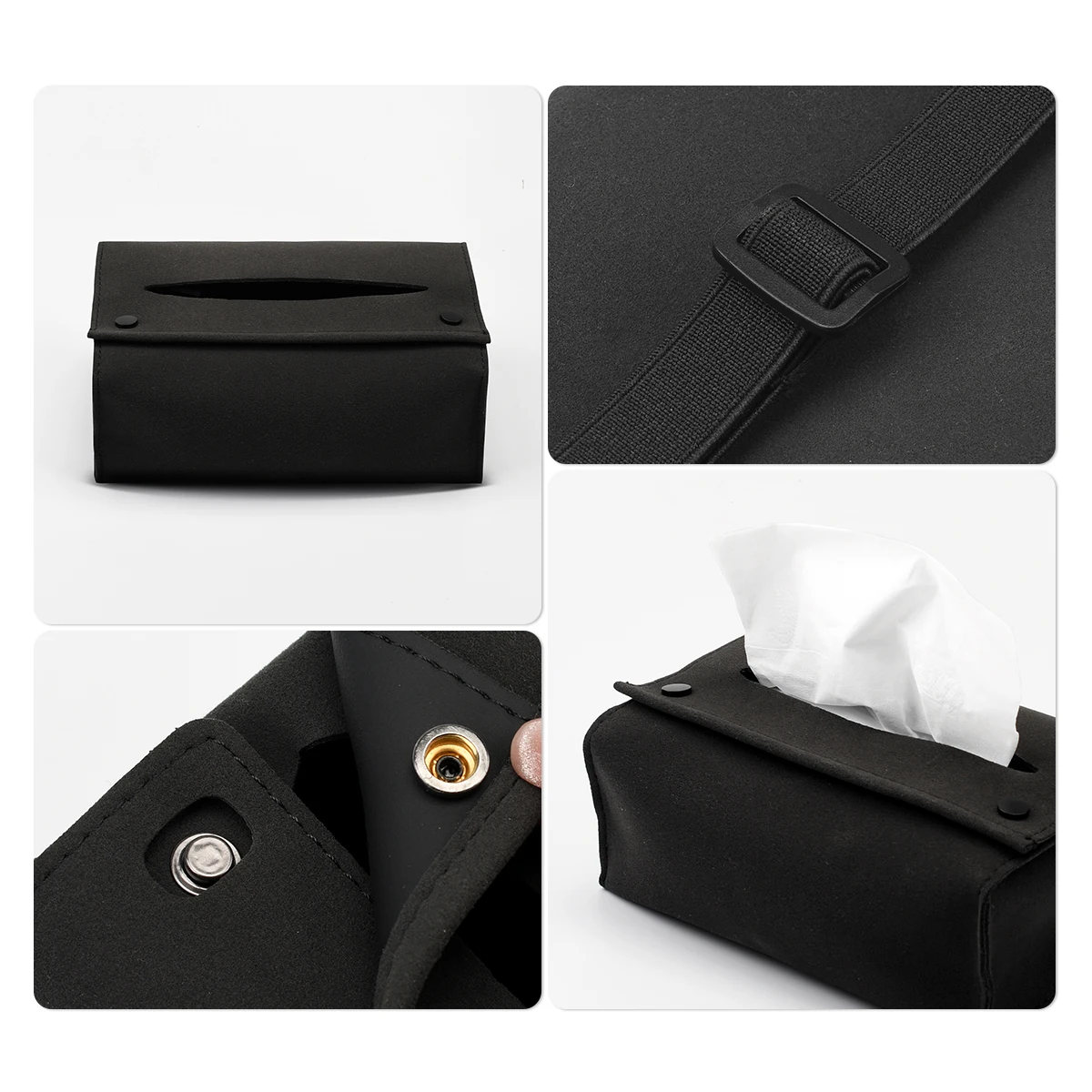 Кожаная черная салфетка для подлокотника центральной консоли