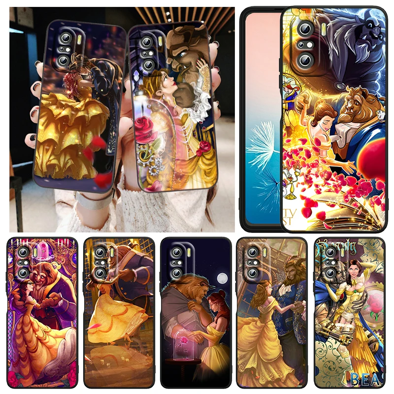 

Disney Beauty And Beast Phone Case For Xiaomi Redmi K50 K40 Gaming 10 10C 9AT 9A 9C 9T 8 7A 6A 5 4X Black Matte Soft Cover
