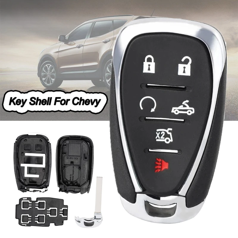 

KEYECU Smart Remote Car Key Case Shell 6 Buttons HYQ4AA HYQ4EA Replacement for Chevrolet Camaro 2016 2017 2018 2019 2020 2021