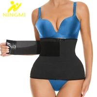 ningmi women waist trainer with wrap sauna girdle slimming body shaper belly control waist cincher fat burn belt gym sweat strap