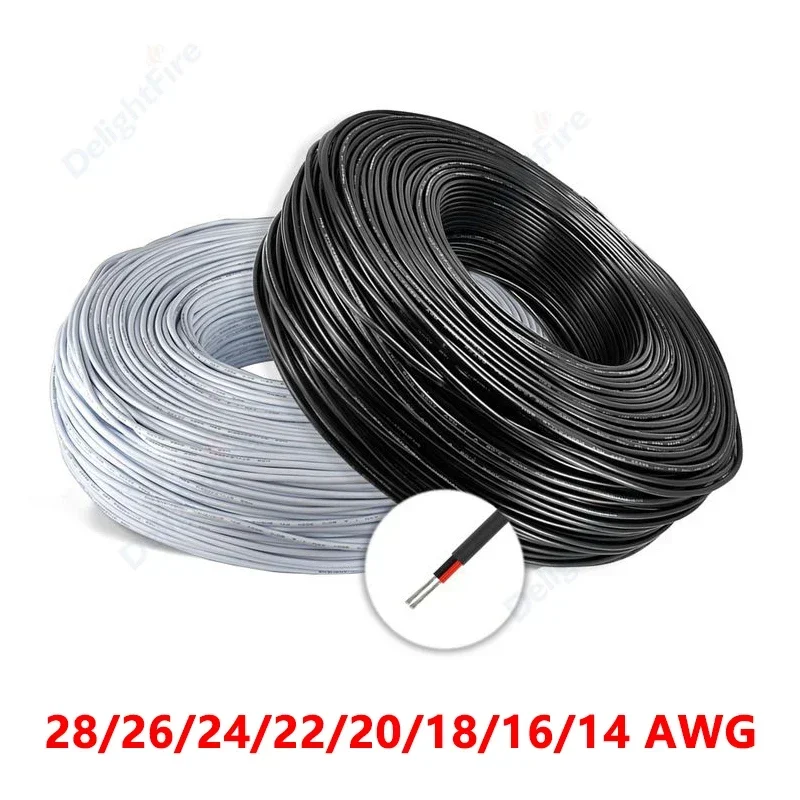 Внешний гибкий аудиопровод из ПВХ для светодиодной ленты 2-100 м 2 штырька 28 26 24 22 20 18