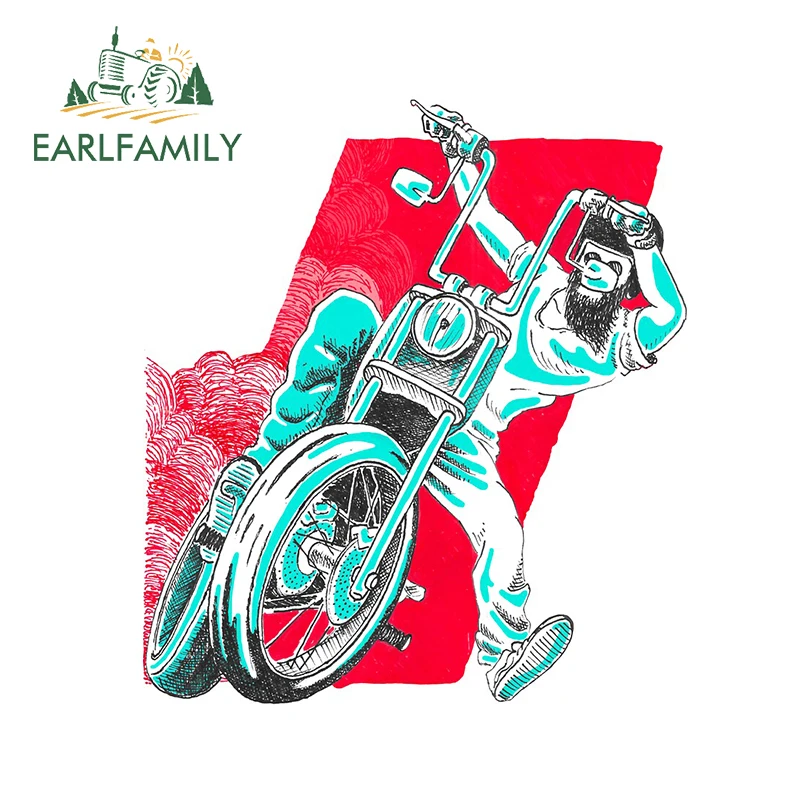 

EARLFAMILY 13cm x 11.6cm Cartoon Decal for Drift Biker Funny Car Stickers Scratch-Proof Motorcycle Surfboard Car Door Protector