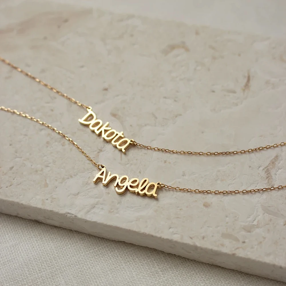 New Personalized Double Name Necklace Women Custom Stainless Steel Jewelry Chain Choker Valentine's Day Gift Collares Para Mujer