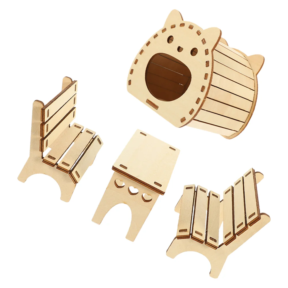 

Hamster Cabin Playground Pet Supply Small Animals House Wood Nest Wooden Self-assembly Hideout Home
