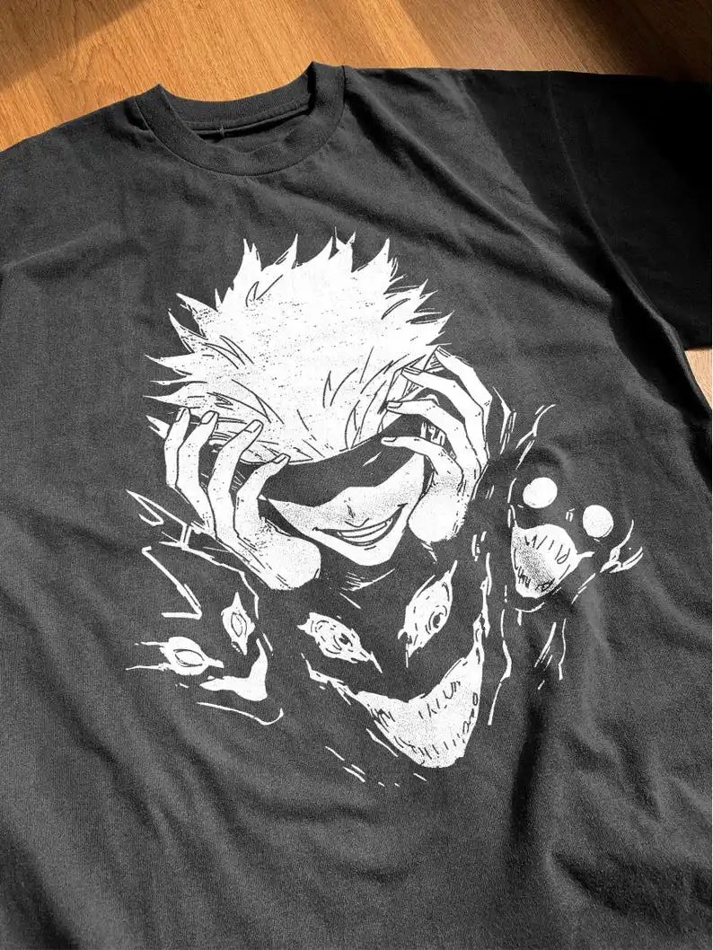 GOJO SATORU jjk аниме подарок уличная одежда унисекс фанатская рубашка модные футболки