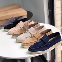 lady moccasin mens loafers suede leather flat walking shoes 2022new spring and autumn lazy soft bottom womens casual shoes