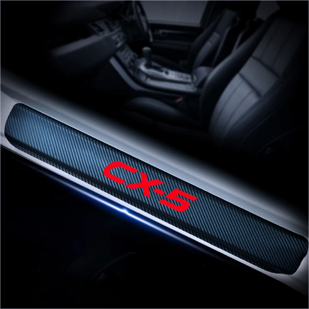 

Car Door Sill Protector Welcome Pedal for Mazda CX5 CX-5 CX-3 CX-7 CX 7 CX-30 MX-5 4D Carbon Fiber Decoration Stickers 4Pcs