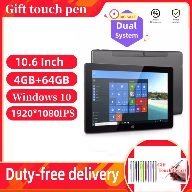 

2023 1920*1080 IPS Resolution 10.6 Inch Tablet PC 4GB RAM 64GB ROM Windows 10 & Android 5.1 TbooK 11 Quad Core WIFI Dual Camera