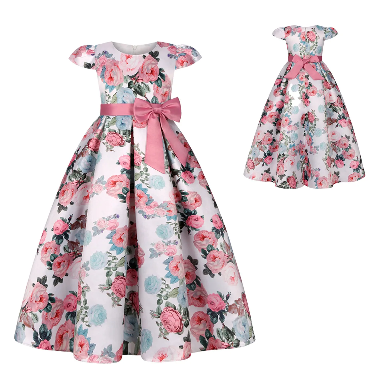 

Plus Size Pricness Girls Flower Dress Children Kids Long Floral Wedding Party Dresses Kids Princess Christmas Dress Clothing