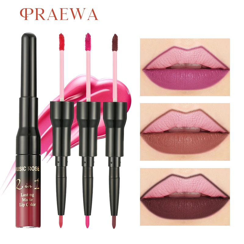 

2 в 1, водостойкий матовый блеск для губ, 24 цвета