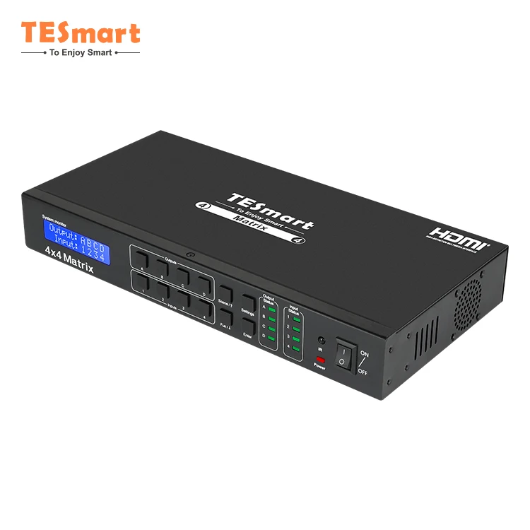 

TESmart HDMI Matrix Switcher 4x4 HDMI Switcher Selector IR Remote Control With LCD display 4k60hz 4x4 HDMI Matrix