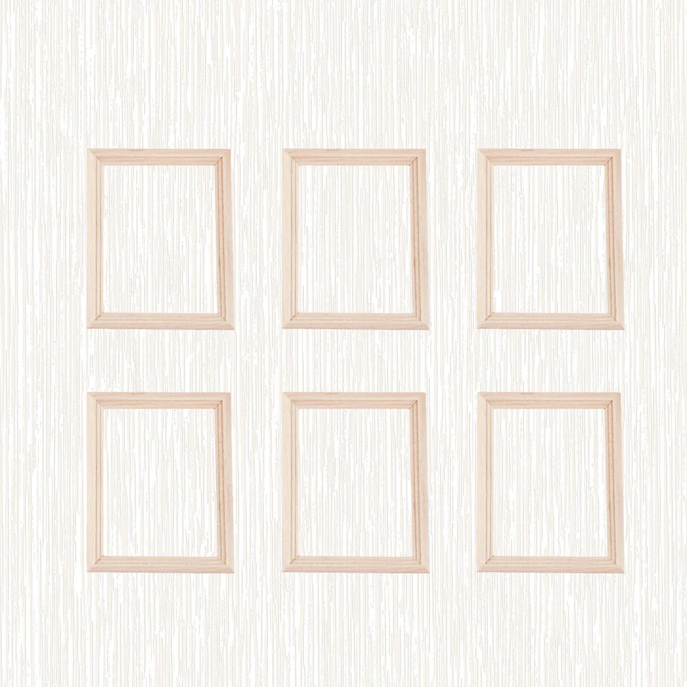 

Frame Photo Wooden Miniature Furniture Mini House Album Figurines Wall Micro Frames Supplies World Ornament Accessories Rustic