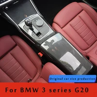 lhd for bmw 3 series g20 carbon fiber central armrest box cover storage box gear position panel decoration cover auto parts