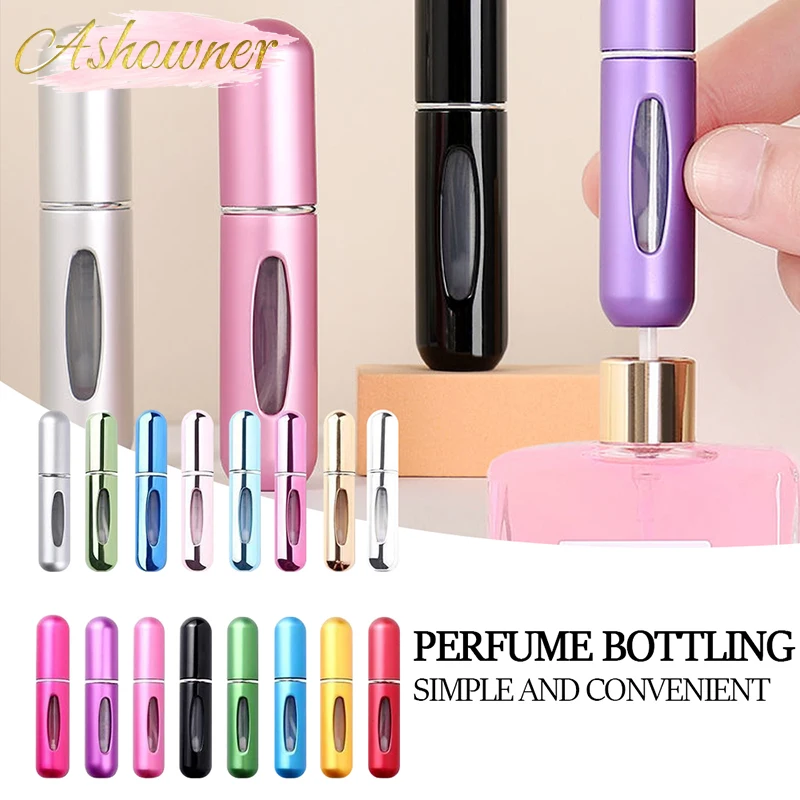 5ml/8ml Refillable Perfume Bottle Aluminum Perfume Atomizer Spray Bottle For Travel Container Perfume Women Cosmetic Makeup Tool