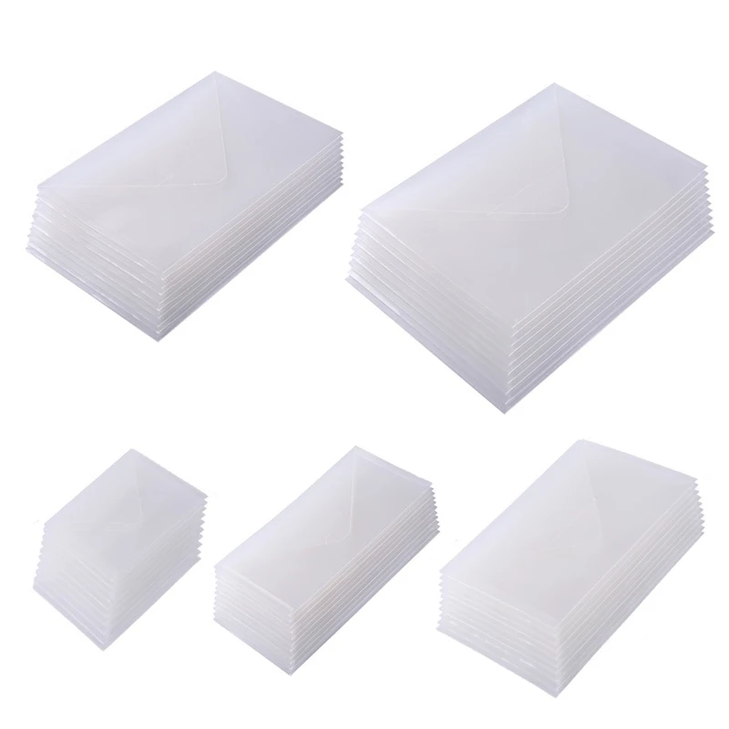 

10pcs/Set All Sizes Envelopes Transparent Plastic Storage Bags For Cutting Dies Stamps Organizer Holders Bags Cardstock