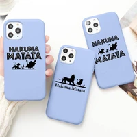 hakuna matata lion king phone case for iphone 13 12 mini 11 pro max x xr xs 8 7 6s plus candy purple silicone cover