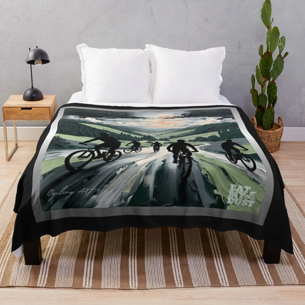 Велосипедное искусство - Mega Moody Skies Eat My Dust Плед Винтаж Тонкие одеяла для