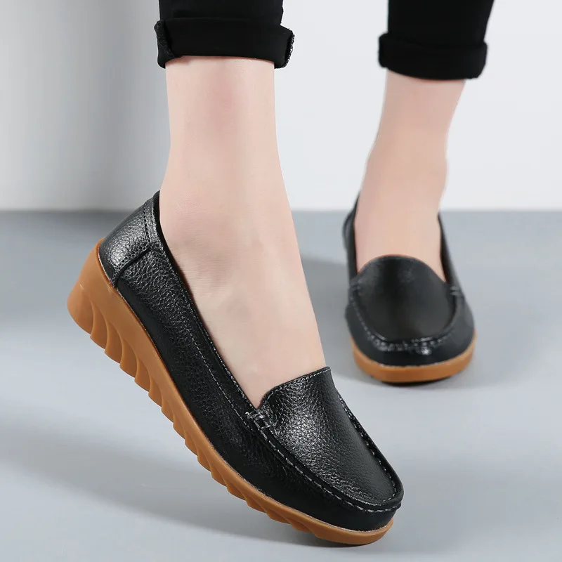 

Plus Size 35 -41 New Autumn Pumps For Women Casual Shoes Wedges Flat Mom Shoes Thick Platform Sofe Non-slip Breathable Mid Heels