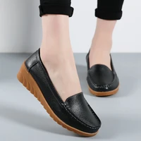 plus size 35 41 new autumn pumps for women casual shoes wedges flat mom shoes thick platform sofe non slip breathable mid heels