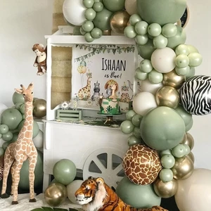 Green Balloon Garland Arch Kit Wedding Jungle Safari Birthday Party Decorations Kids Baby Shower Bal