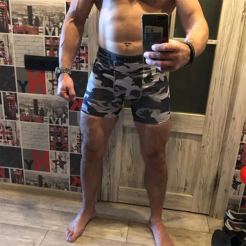 Компрессионные шорты Crossfit для бега тренажерного зала мужская летняя