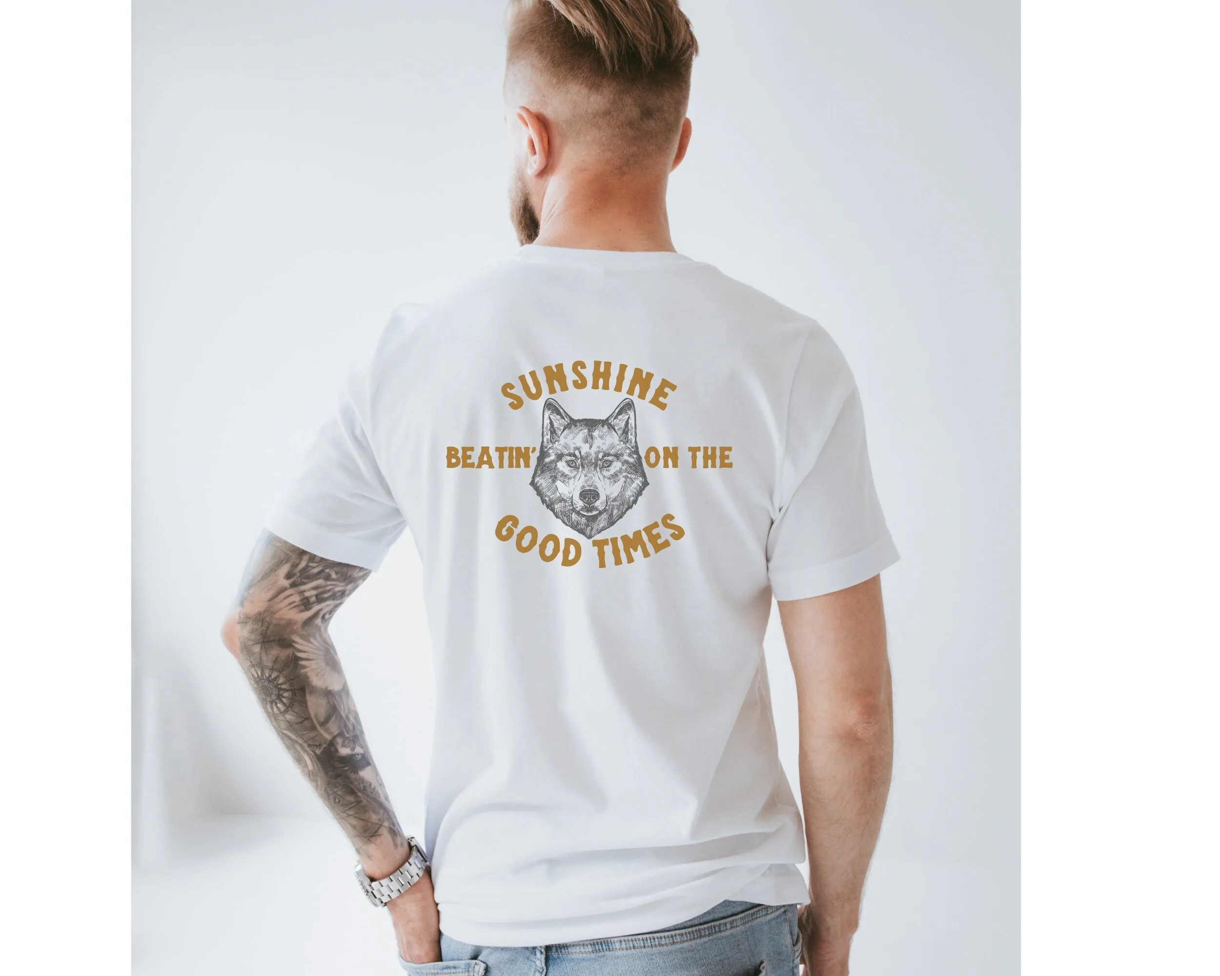 Sunshine Beatin' On Good Times Мужская футболка с графическим рисунком Женская Appalachia Western