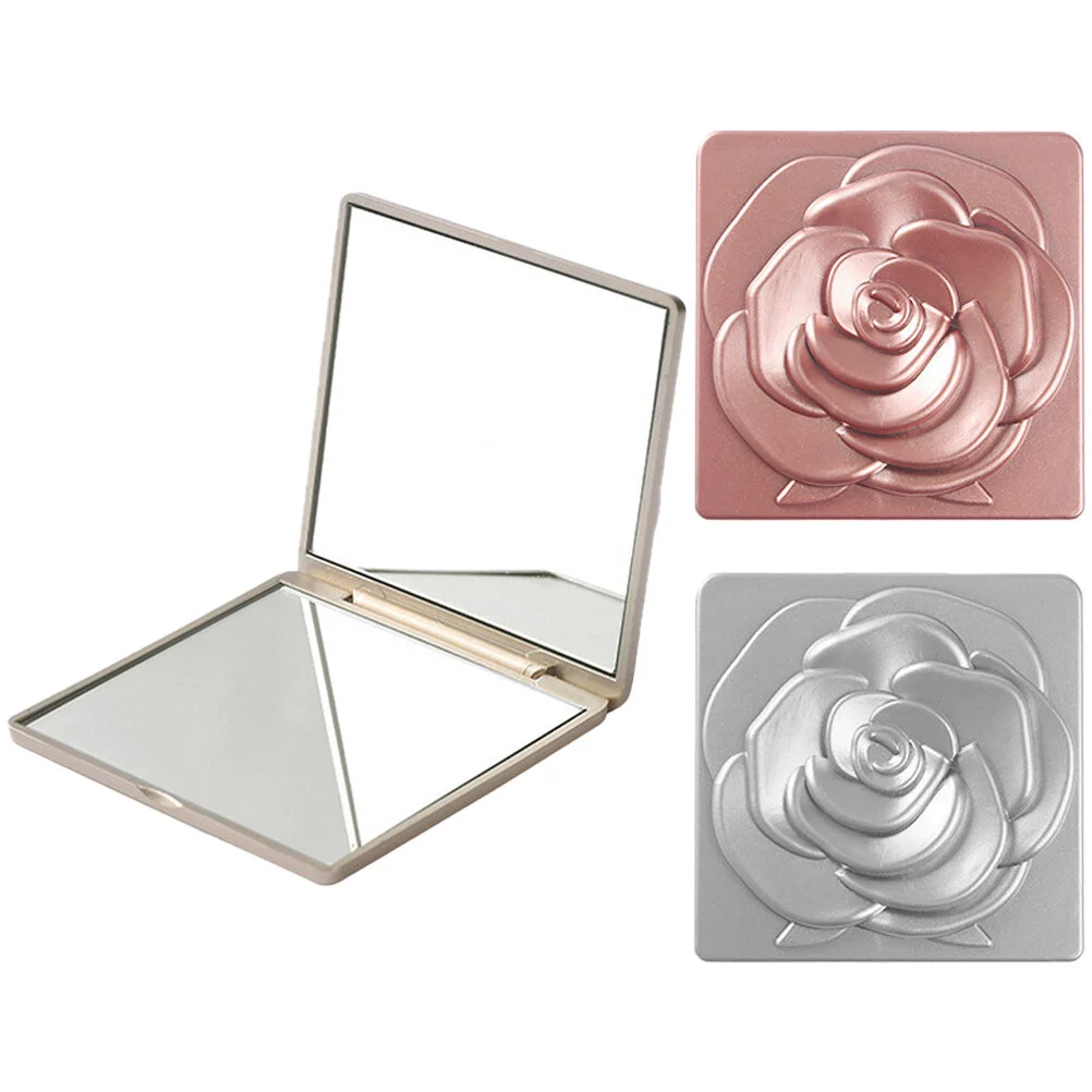 

3 Pcs Powder Mini Mirror Purse Hand Held Womens Travel Outfit Compact Small Makeup Three-dimensional