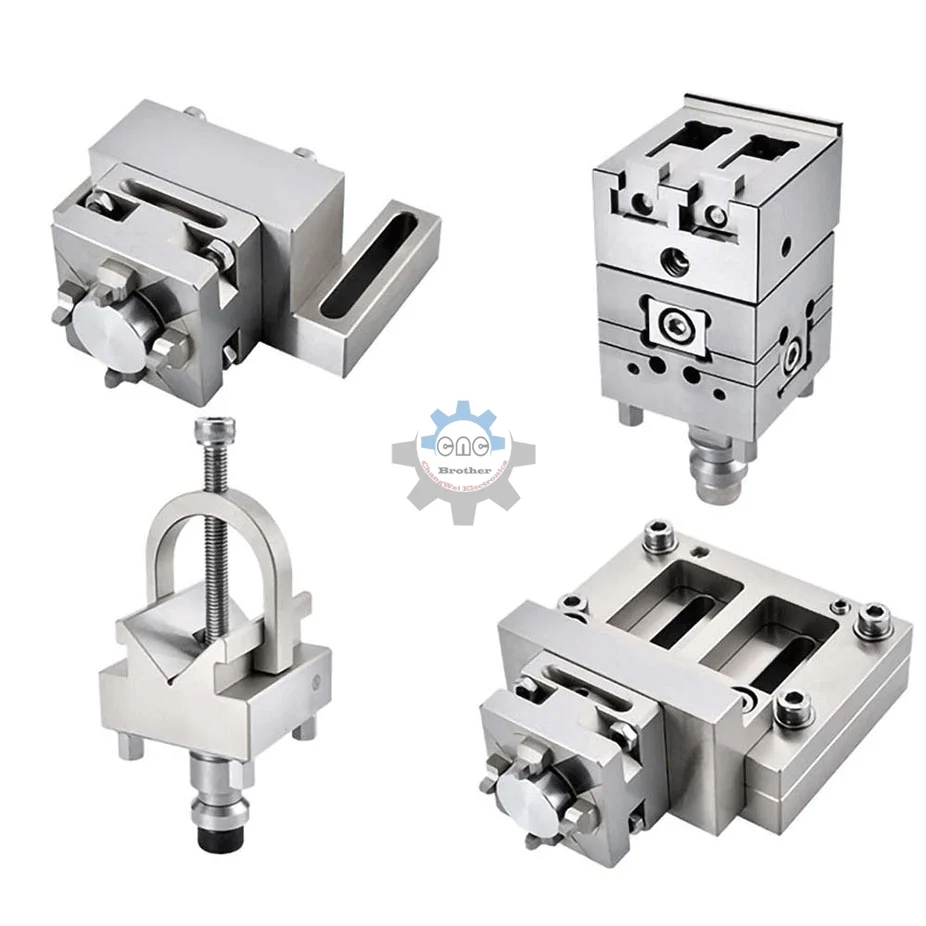 Three-Way Adjustable Fixed/V-Shaped/Adjustable Precision Positioning Fixture for 3-Axis Wire Cutting Applicable to EDM, WEDM