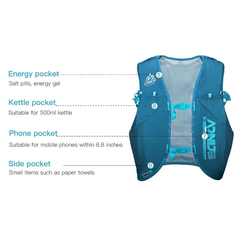 AONIJIE C962S Update 12L Running Backpack Lightweight Hydration Vest for Outdoor Sports Cycling Hiking Ultra Trail Marathon Race