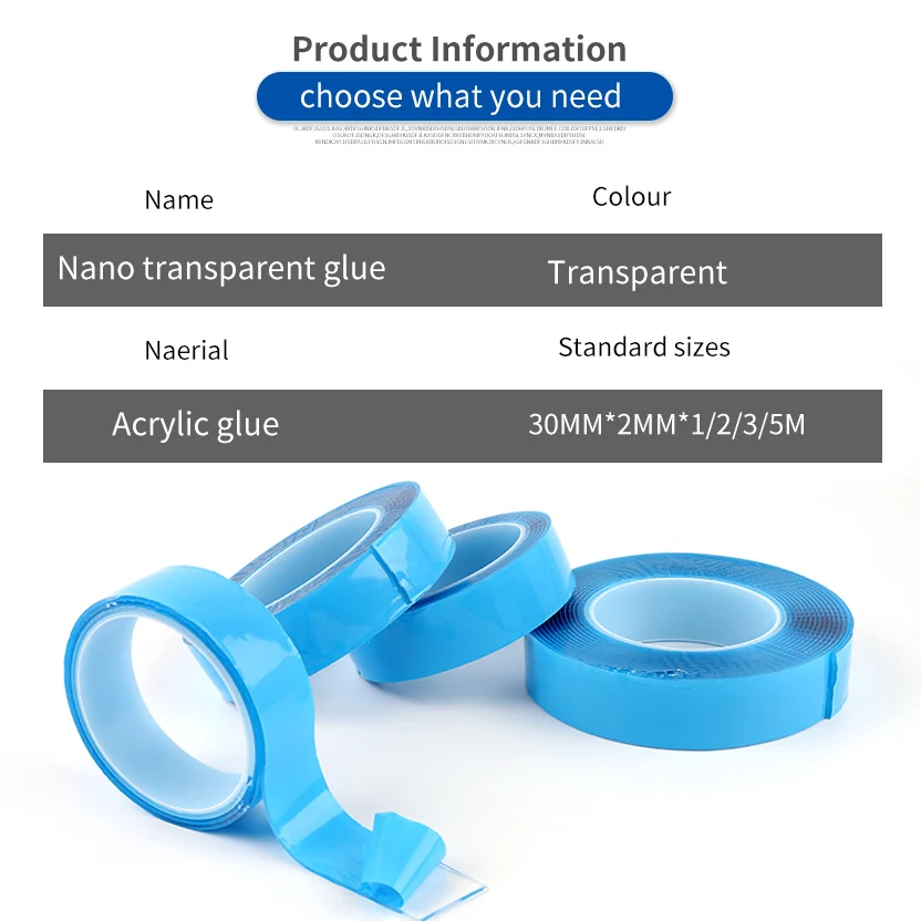 Сверхпрочная синяя пленка 1 м/2 м двусторонняя клейкая лента бытовая техника