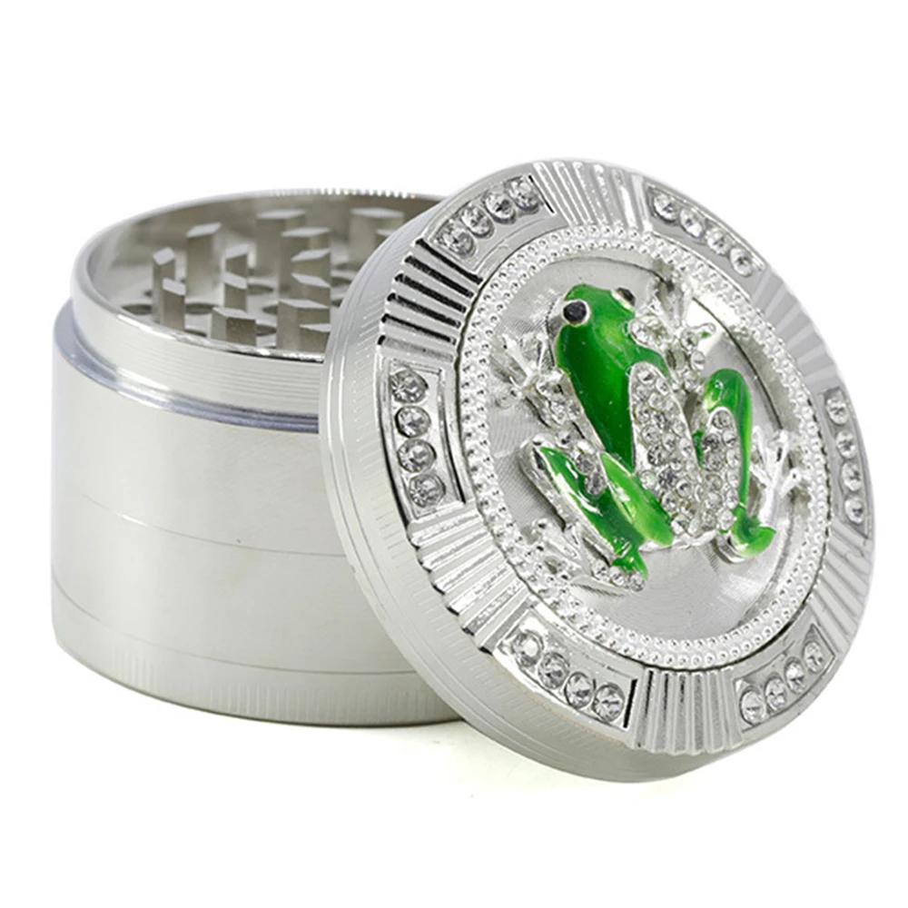

Tobacco Grinder Frog Shape 4 Layers 63mm Gold/Gun/Silver Diamond Color Zinc Alloy Herb Cigarette Grinder Crusher Mills